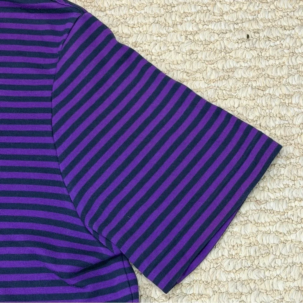 POLO Ralph Lauren Polo Mens Size L Classic Fit Purple Striped 100% Cotton Shirt